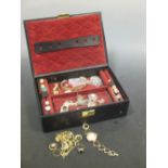 A quantity of 9ct gold rings etc together with various items of costume jewellery