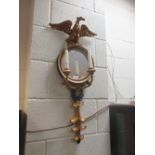 A Regency style two branch eagle mounted girondale, 81cm high
