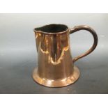 A 19th century copper 'Welsh hat' type jug