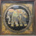 Rajasthan School (20th Century), An Elephant, bejewelled collage and watercolour, 88 x 85cm