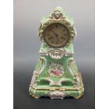 A Paris porcelain clock and stand