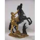 A bronze and gilt metal model of a Marley horse, 30cm high