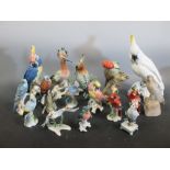 A collection of ornamental birds