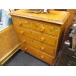 A Victorian grained pine chest, 95cm wide