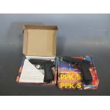 Two boxed Walther PPK/S .177 BB CO2 air pistols, NB. Purchasers of air weapons must be aged 18 or