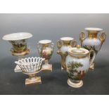 Six 19th century Paris porcelain wares