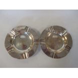 A matching pair of silver Ashtrays by Elkington & Co, Bimingham 1904, circular, with 5 recessed