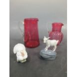 A Royal Copenhagen porcelain kid goat and other items