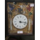 A 19th century painted gilt metal faced wall clock with three weights