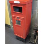 A red painted pillarbox, 115 x 39 x 38cm