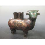 A Chinese cloisonné cow