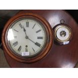 A Rodenstock aneroid barometer together with a wall clock