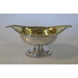 A Victorian silver pedestal bowl with gilt interior, London 1860