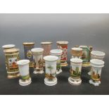 Fourteen spill vases, mainly Paris porcelain