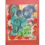Marc Chagall, print, 34 x 28cm; Face and Ladder, print, 23 x 20cm and Miro, Figures, 35 x 26cm,