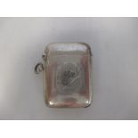 A silver vesta Case by Lawson, Ward & Gammage, Birmingham 1911, slightly curved, plain,