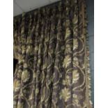 A quantity of Colefax and Fowler curtains, two different fabrics, large, interlined, with ties and