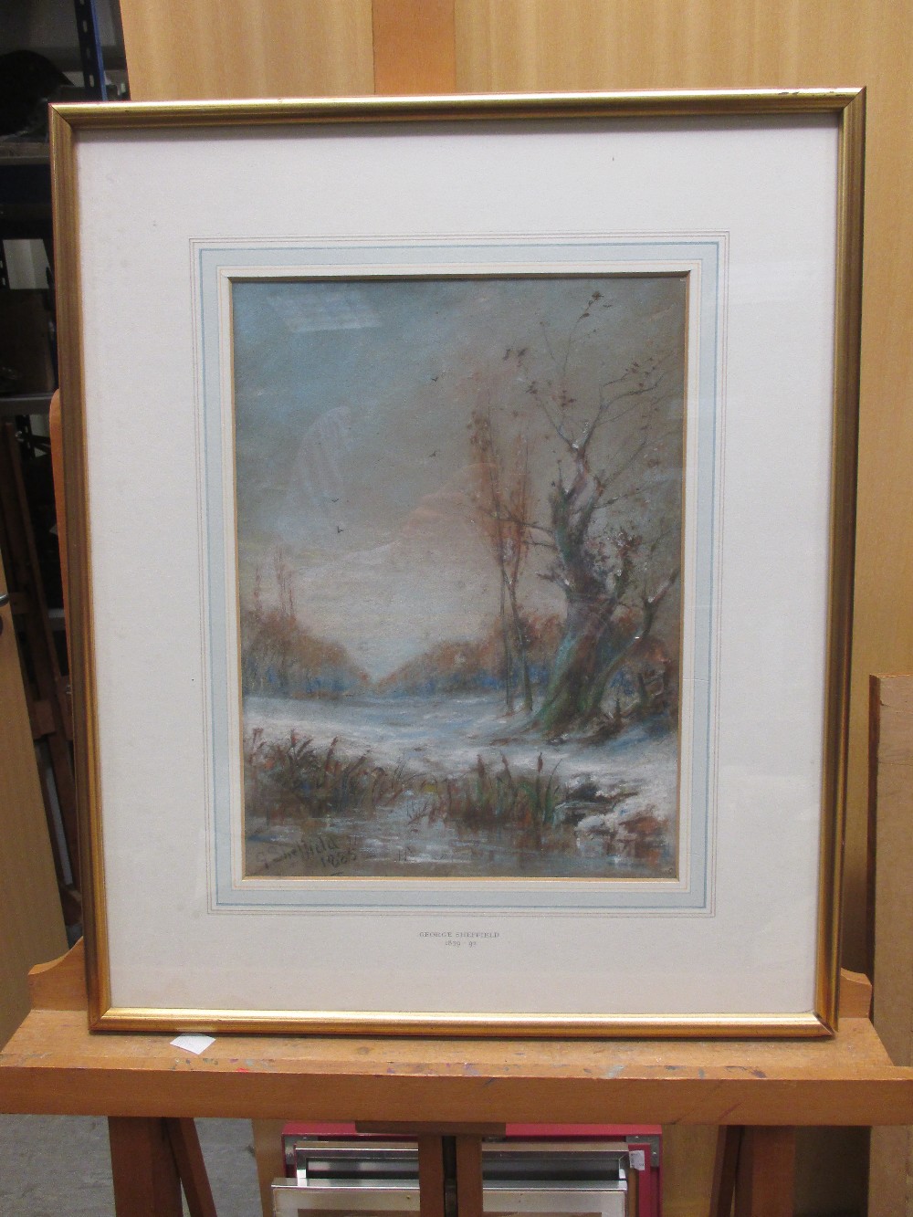 George Sheffield (British, 1839-1892), Winter landscape with willows, signed lower left "G Sheffield - Bild 3 aus 4