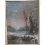 George Sheffield (British, 1839-1892), Winter landscape with willows, signed lower left "G Sheffield