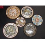 A collection of 19th century majolica chargers