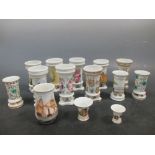 Fourteen spill vases, mainly Paris porcelain