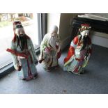 Fulushou', a set of three modern Chinese porcelain figures, 45cm (17.75 in) high (3) The sceptre