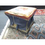 A Regency rosewood tapestry Ottoman