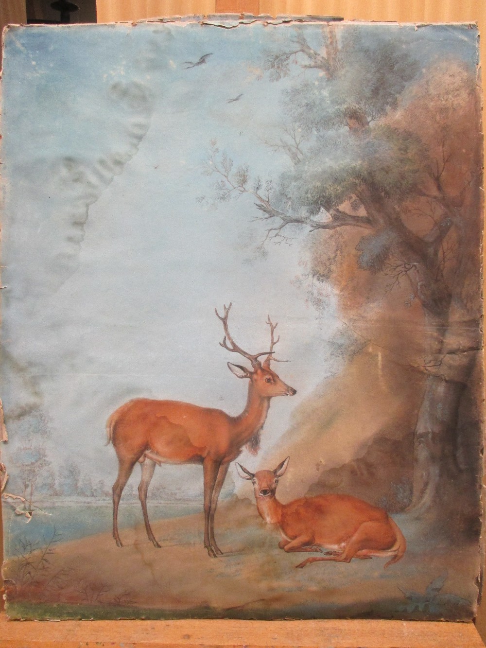 English School (late 18th/early 19th century) A pair 'Two Deer under a tree' & 'Cattle and