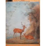English School (late 18th/early 19th century) A pair 'Two Deer under a tree' & 'Cattle and