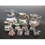 Eleven Mason's and other ironstone jugs