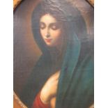 After Carla Dolci, The Virgin Mary, oil on canvas, oval, 49 x 39cm