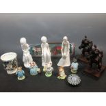 Two Spode figure groups , five Beswick Beatrix Potter figures and various other decorative