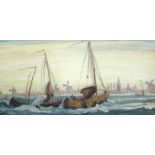 § Sir Frank Brangwyn, RA, RWS, PRBA (British, 1867-1956) Off Flushing, The Netherlands signed with