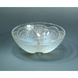 Coquilles, an R. Lalique opalescent glass bowl, wheel etched R. Lalique mark and numbered 3201 8.