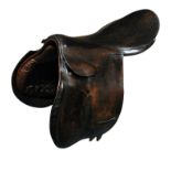Hermes, a leather close-contact jumping saddle, marked to rivets and mounts