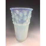 A Sabino opalescent glass vase, moulded with limpetts and seaweed, etched and moulded marks 19.