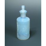 A Sabino opalescent glass scent bottle and stopper, moulded with a frieze of bathing maidens and