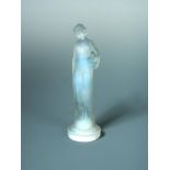 Moyenne Nue Statue, an R. Lalique frosted and opalescent glass figure, etched R. Lalique mark and