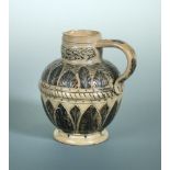 Hannah Barlow for Doulton Lambeth, a small stoneware jug, the neck with a incised band of hound