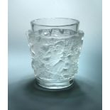 Bacchus, an R. Lalique glass vase, the clear and frosted glass body with wheel etched R. Lalique