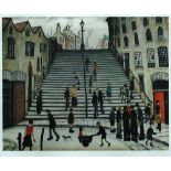 § Laurence Stephen Lowry, RBA, RA (British, 1887-1976) Steps at Wick, Caithness limited edition