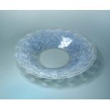 Ormeaux, an R. Lalique glass dish, with blue tinting, stencilled R. Lalique mark 33cm (13in) In good