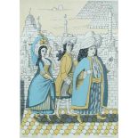 § Edward Bawden, CBE, RA (British, 1903-1989) Nekayah, the Prince and Imlac in Cairo signed lower