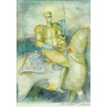 § Elizabeth Taggart (Irish, b. 1943) Knight on a horse signed lower right "Elizabeth Taggart"