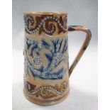 Arthur Barlow for Doulton Lambeth, a stoneware jug, with applied and incised foliate decoration,
