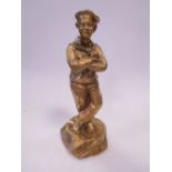 Claire Colinet (1880 - 1950) gilt bronze model of a sailor 20cm high