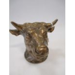 An unusual brass sectional bull/cow's head, in sections - possible a butchers inplement approx