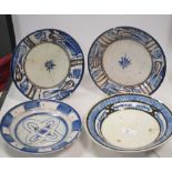 Four 19th century Persian plates