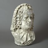 A 19th century plaster bust of Handel, 45cm (18in)