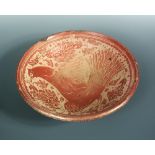 An Hispano Moresque copper lustre bowl, probably Valencia (Manises), the centre decorated with a